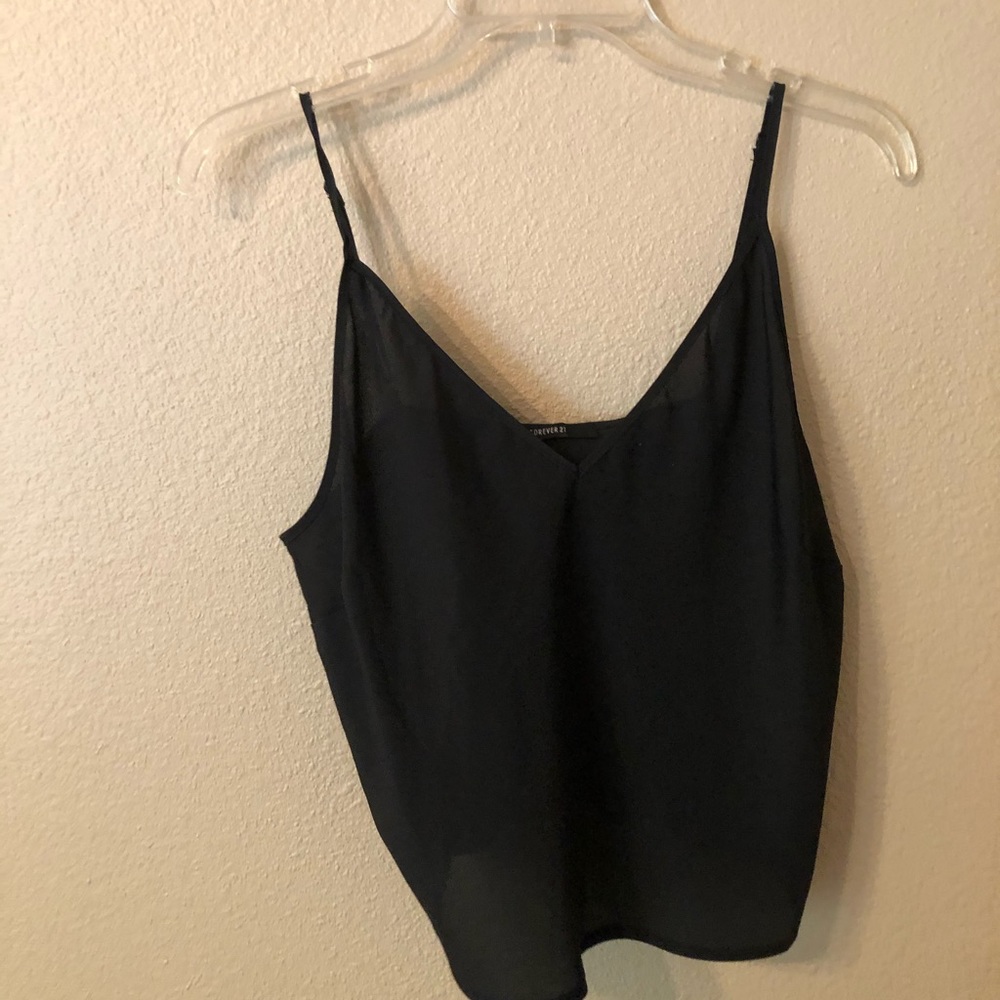 black crop cami